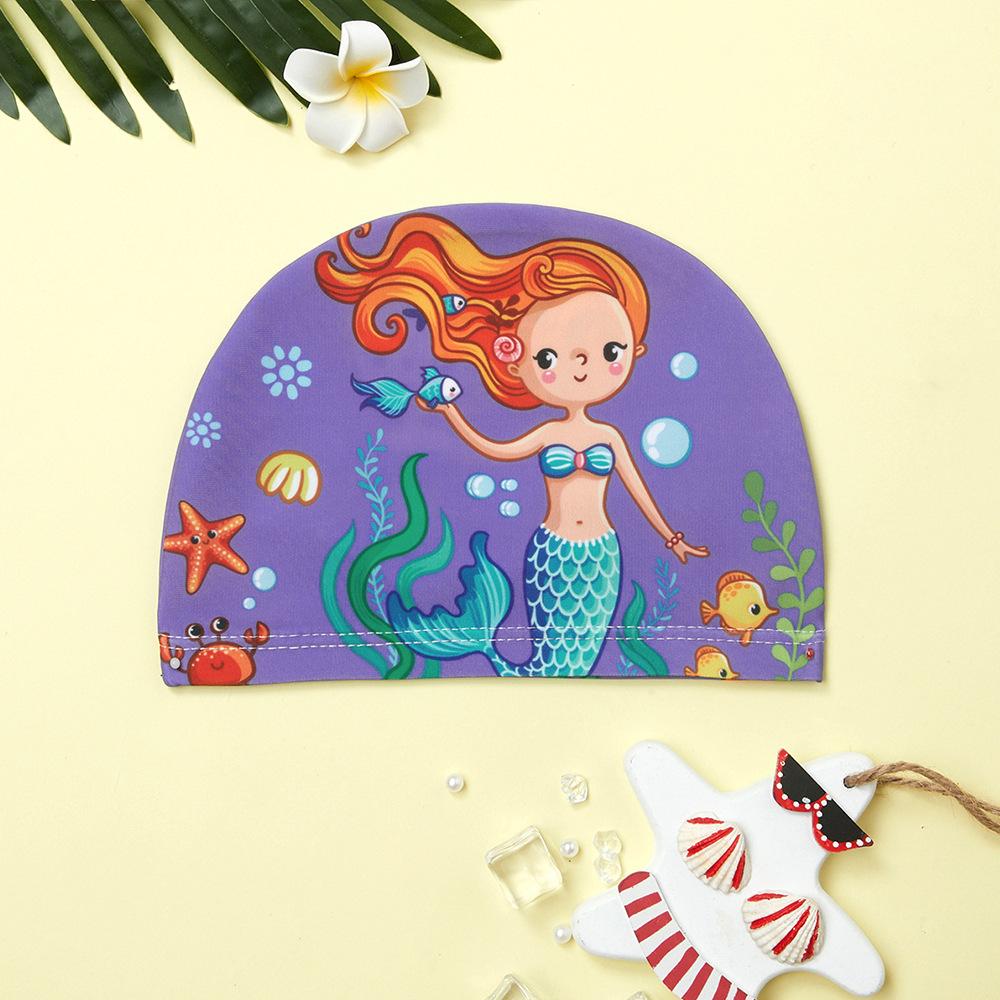 

Мультяшная шапочка для плавания для мальчиков и девочек, детская, водонепроницаемая, для плавания в бассейне, шапочка для защиты ушей, красочная шапочка для купания для малышей жёлтый