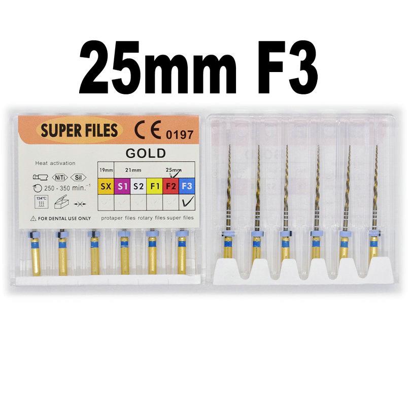 Instrument dentaire Super fichiers fichiers en or moteur universel utiliser des fichiers rotatifs canal radiculaire dondontique doré outil de dentiste NITI