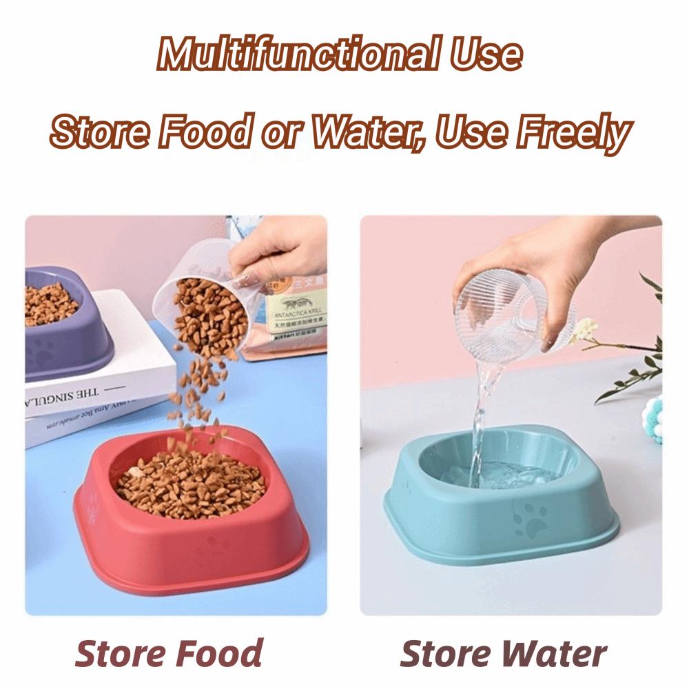 Plastic Cat Food Bowl Anti-Fall Flip Cat Plates New Square Cat Bowl Pet Feeding