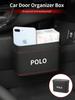 Car Push-Button Style Square Leather Multi Functional Organizer Box Trash Can For VW Polo CC Bora Golf Lavida Lamando Magotan QN9