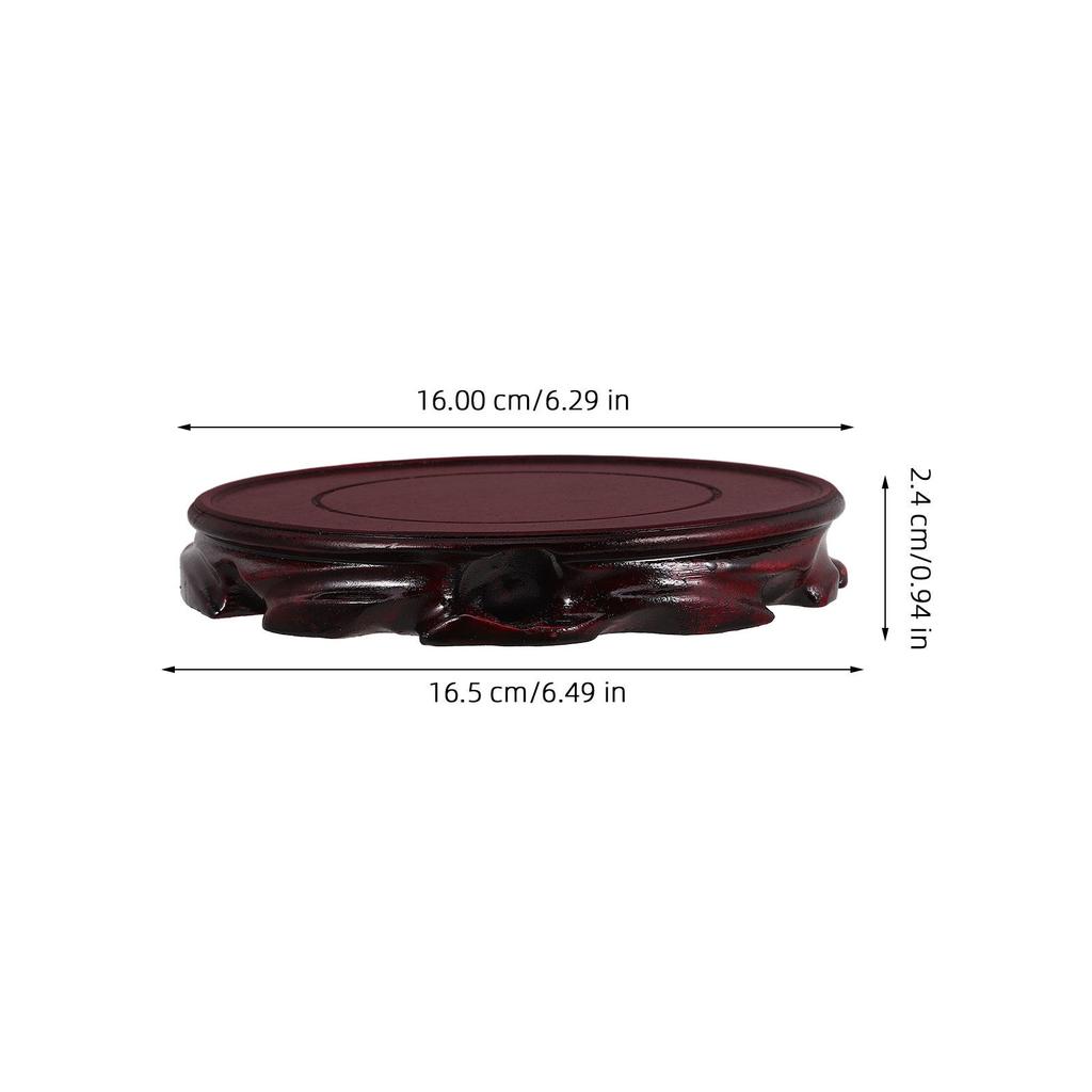 Soporte de Exhibición de Madera Oriental 15 cm Pedestal Circular para Jarrones Teteras Lámparas Plantas de Bonsái Base de Loto Decoración Moderna para el Hogar