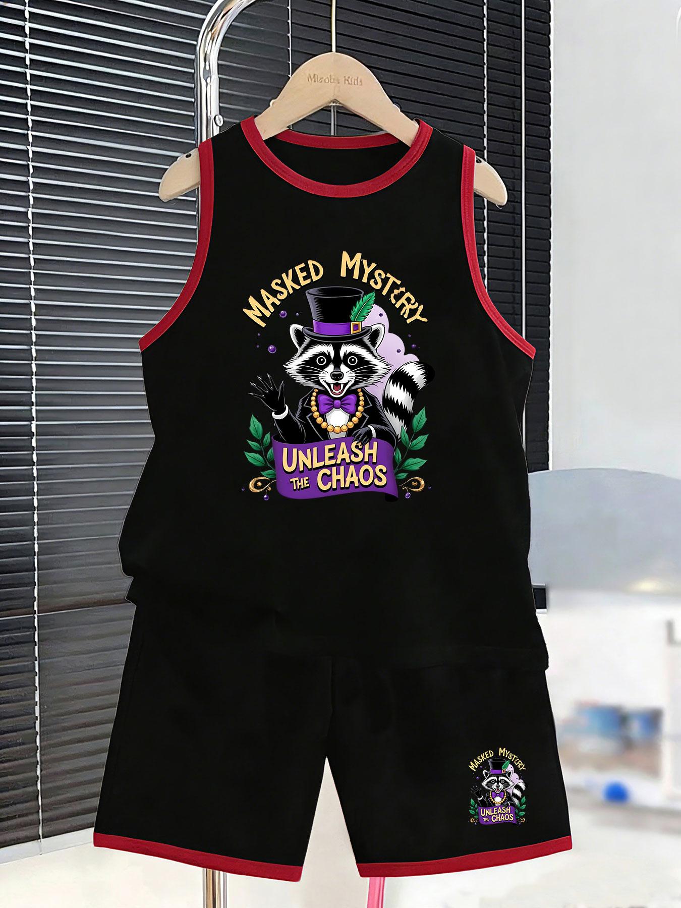 

Boys’ magic raccoon vest & shorts. Cool stylish design, breathable fabric, great for summer outdoor wear. 2-3Y чёрный