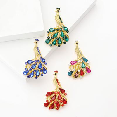 Übertriebene Exquisite Legierung Strass Pfau Brosche High-End Retro Damen Anzug Schal Korsage Schmucknadel