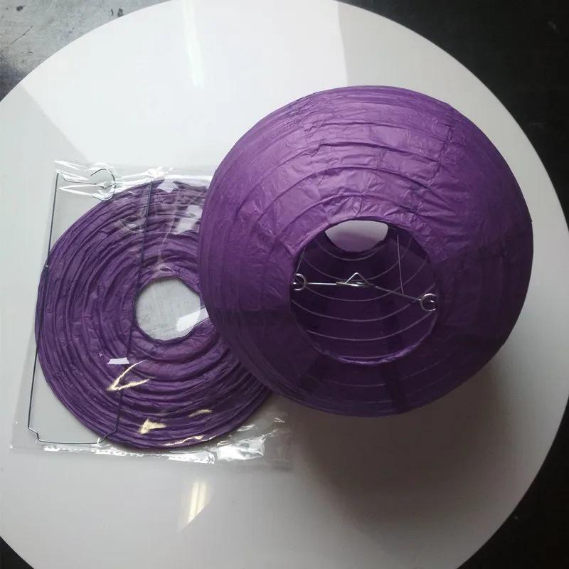 10-Inch Round White Paper Lantern, Red Mid-Autumn Festival & Wedding Decoration