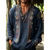 T-shirt casual da uomo a maniche lunghe con stampa