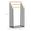 Towel Rack Towel Rack Set 3 Towel Bars, Industrial Design, Bamboo, 45 x 22.5 x 86 cm, Black + Natural