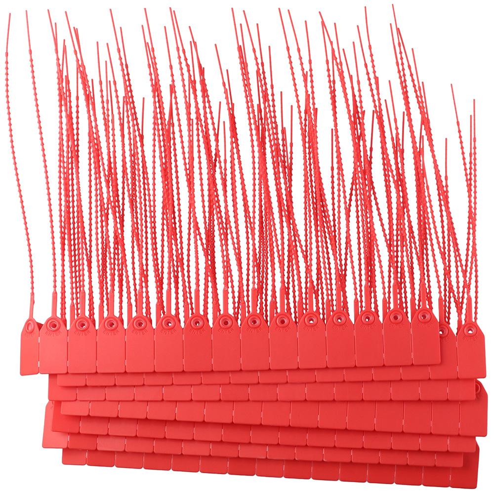 100pcs Red Tamper Seals 250mm Pull Tite Security Tags  Anti Demolition and Anti-theft