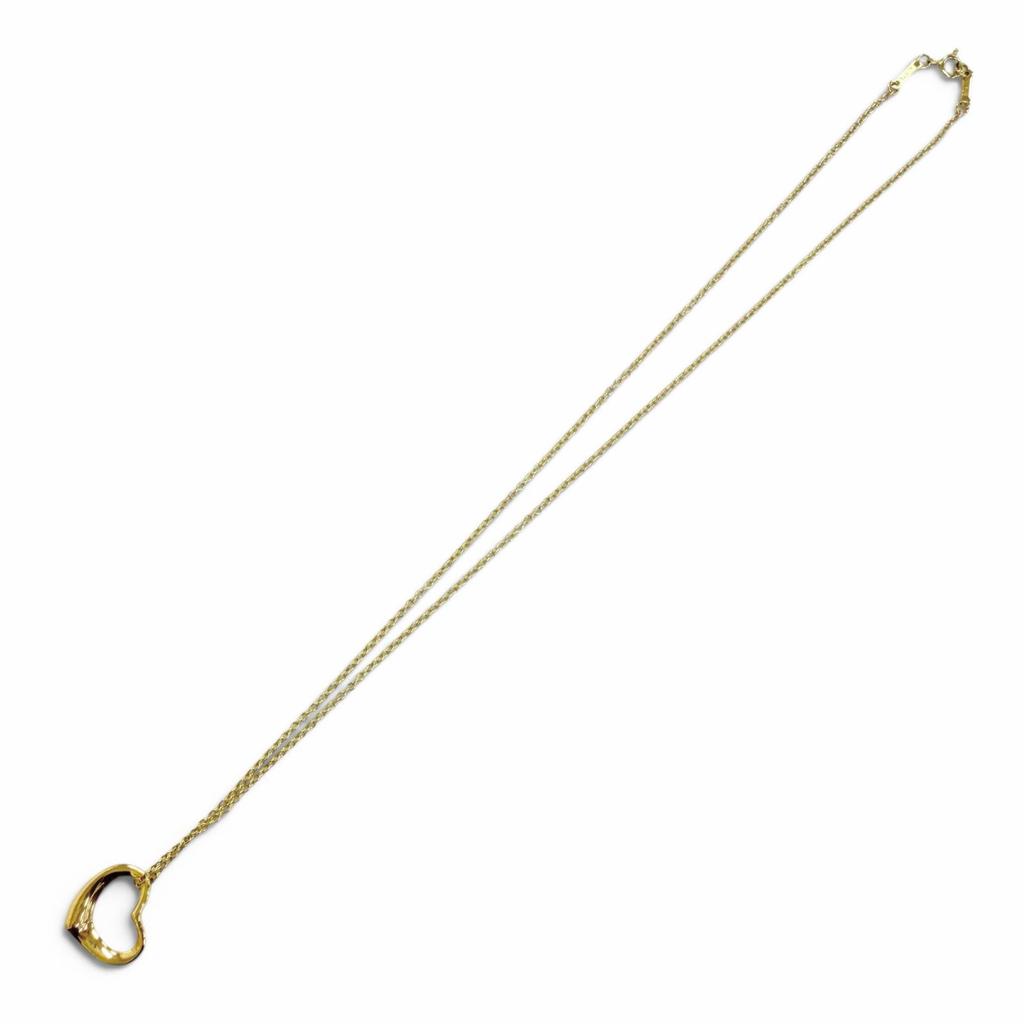 Excellent TIFFANY&Co. Necklace Open Heart Pendant 750 YG Yellow Gold 750 Women Used