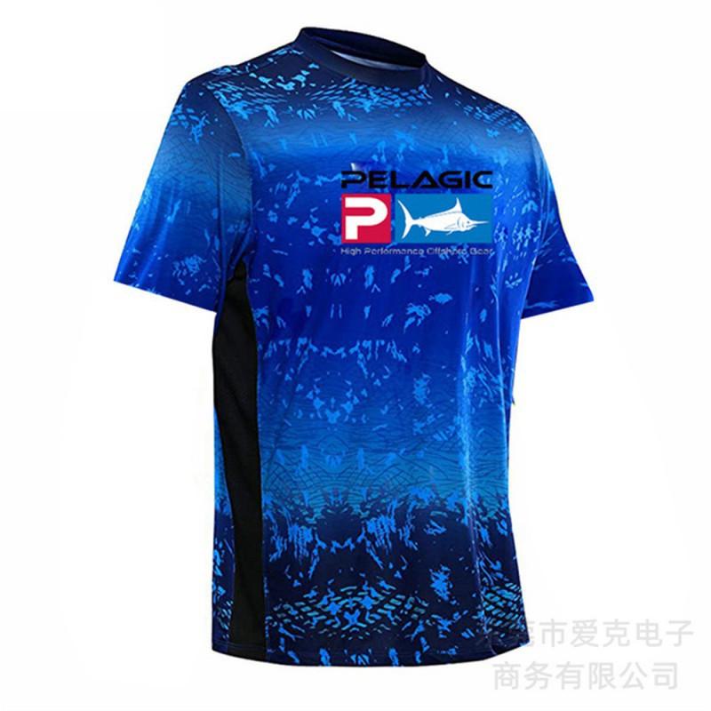Pelagische Angelbekleidung Sonnenschutzkleidung Kurzärmeliges Outdoor-Sportbekleidung Weicher Stoff Schnelltrocknendes Rundhals-T-Shirt