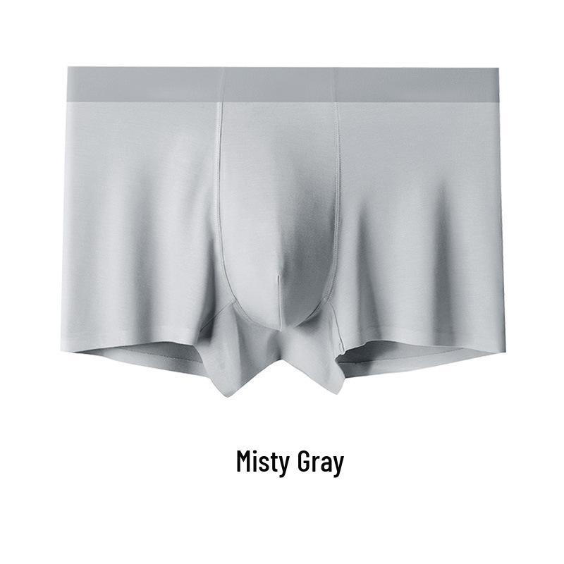 60 Modal Ice Silk Breathable Antibacterial Men's Boxer Briefs with Mulberry Silk Crotch and U-Shaped Pouch