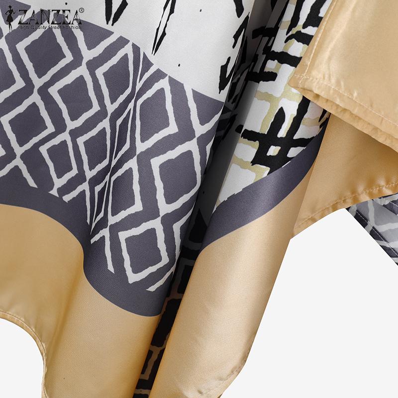 ZANZEA Ethnic Print Casual Blouse and Shorts Summer Two Piece Suit Sets