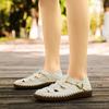 Sandals women's summer 2025 new popular Roman flat-bottomed woven soft-soled lightweight mother non-slip beach shoes