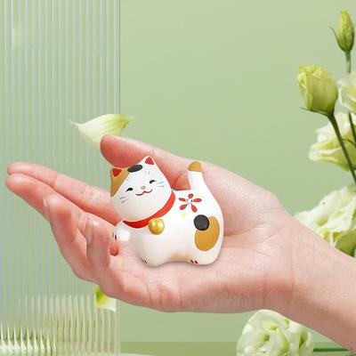 Ceramic Fortune Cat Car Dashboard Figurine Home Decor Accent