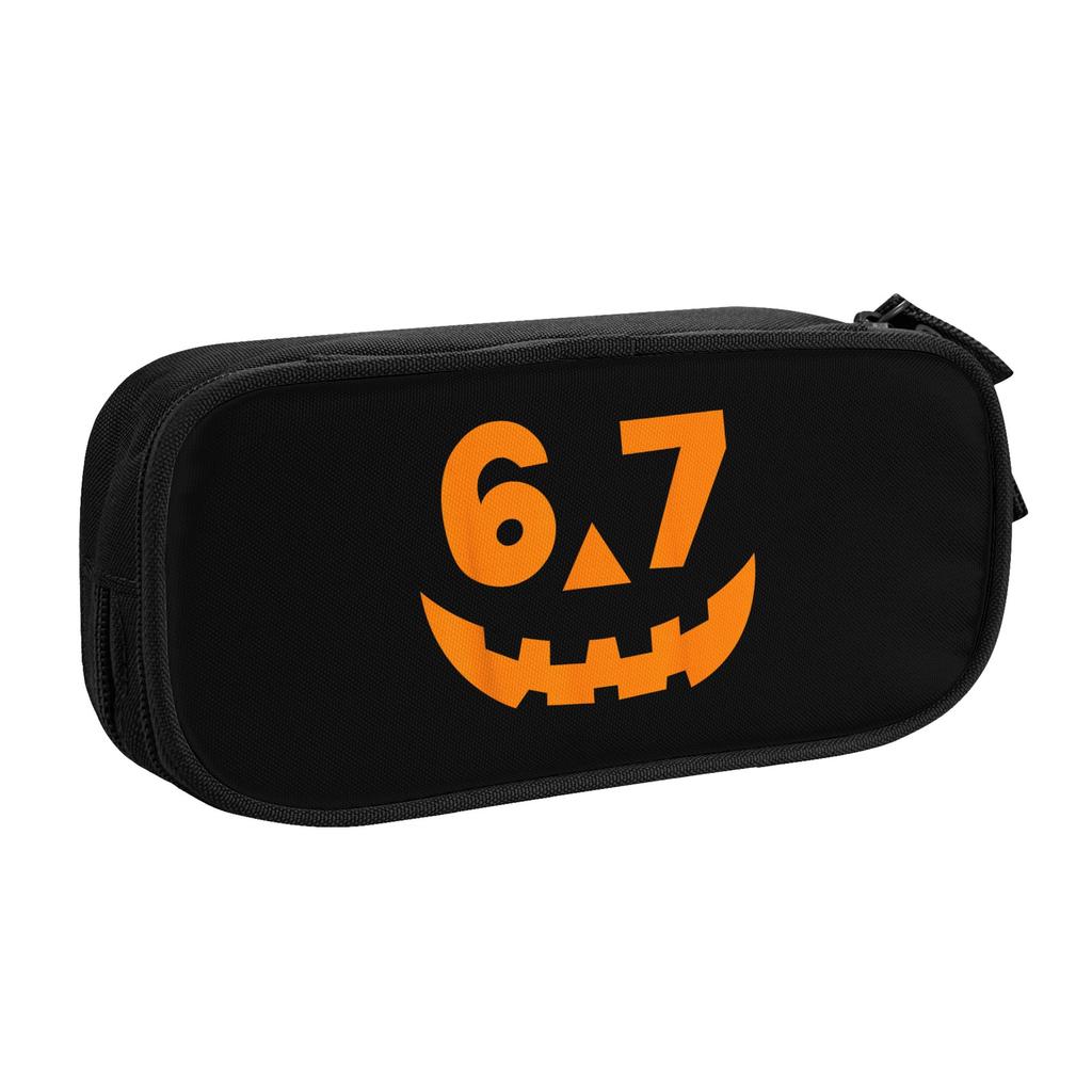 Halloween Six Seven 67 Meme Pencil Case Cute Jack O Lantern Pumpkin Face Pen Pencil Bags Student School Pencilcases Stationery