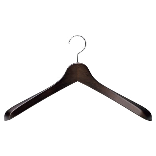 Nakata Hanger - Made in Japan Wooden Men's Jacket Hangers, Set of 5, Smoke Brown, SET-01N (430mm)