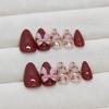 Nail Patch Solid Color False Nail Removable Nail Lychee Wear Nail Bow Nail Patch Drill 30 Pieces