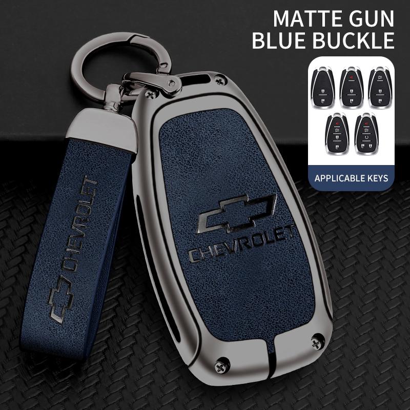 Zinklegierung Leder Auto Schlüsselabdeckung Hülle für Chevrolet Aveo Bolt Onix Cruze Spark Cavalier Colorado Lacetti Traverse Silverado