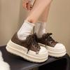 Muffin thick-soled retro board shoes women's autumn 2025 new models, small people increase their height and show their feet, small casual sports b