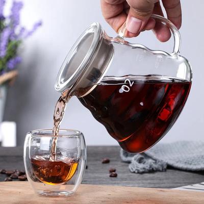 350/600/800 ml Handbrüh-Kaffeekanne Wolkenform Klarglaskessel Sharing Pot mit Deckel Espresso-Kaffeemaschine Zubehör