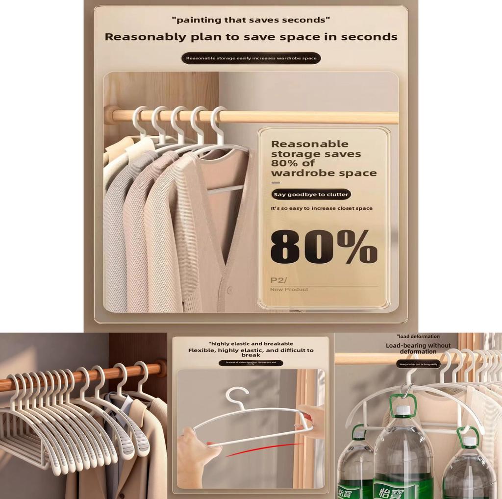 Modern Plastic Hangers For Clothes And Pants With Nonslip Design Perfect For Student Dorms