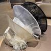 Satin polyester organza flower bucket hat women's summer breathable advanced elegant sunshade basin hat shows small face sunscreen