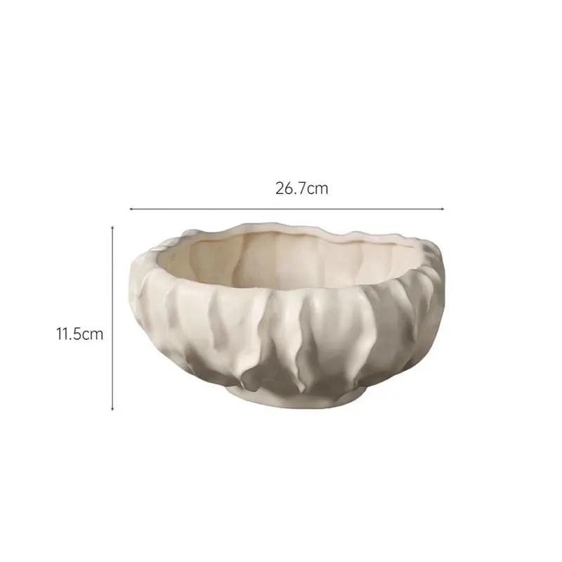 Ceramic Fruit Tray Snack Tray Abstract Art Desktop Decoration Storage Trays Living Room Tea Table Vintage Irregular Candy Tray