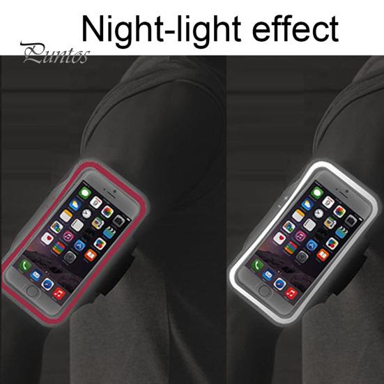 Running Sports Phone Armband Bag with Pocket for Earbuds Car Keys Reflective Arm Strap Sweat-proof Mobile Phone Holder Arm Bag Outdoor Jogging