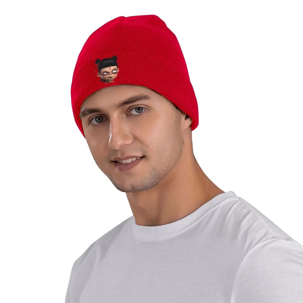 Nezha's Funny Expression Bonnet Hats Beanie Hats Pattern Knit Hat Autumn Winter Cute Men Women Kpop Elastic Cap