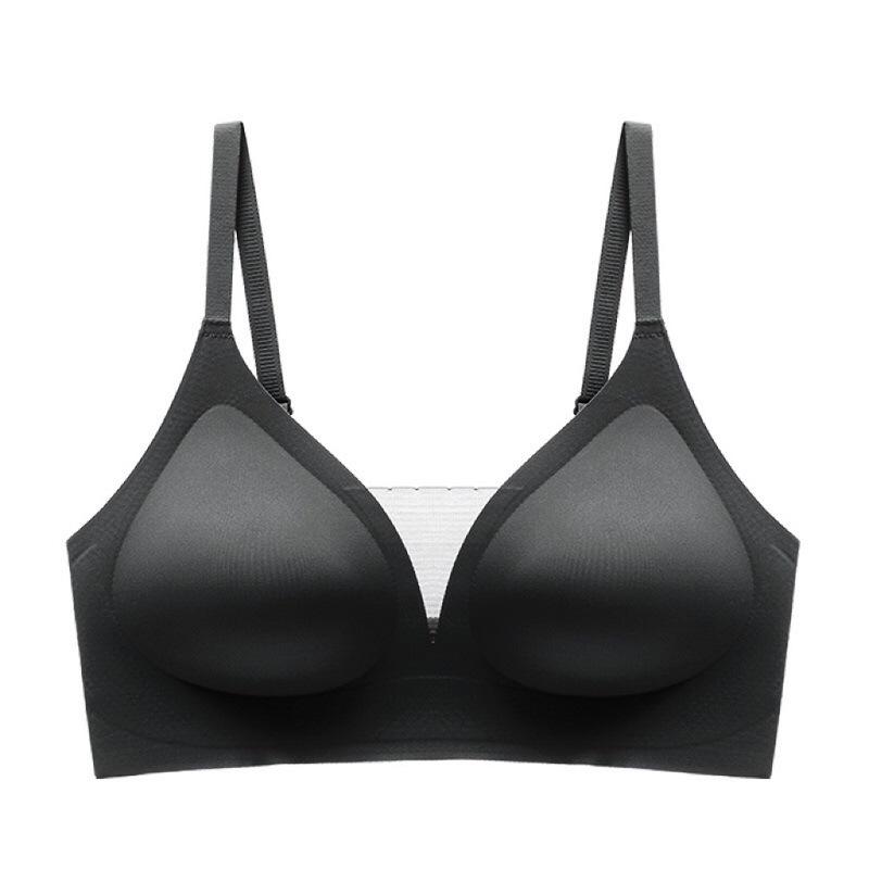 Women's Seamless Wire-Free V-Neck Mesh Bra - Comfortable and Soft Support Underwear