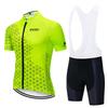 Men Women Cycling Jersey Set Short Sleeve Breathable Quick Dry Bike Sportswear Riding Apparel