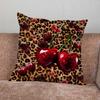 Leopard Print Cherry Star Pillow Case For Home Bedroom Car Office Decoration Living Room Sofa Cushion Cover Suitable