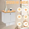 Paper Towel Box with Wood Lid Wall Mounted Hand Towel Dispenser with Visible Window for Kitchen Bathroom Drilling Installation