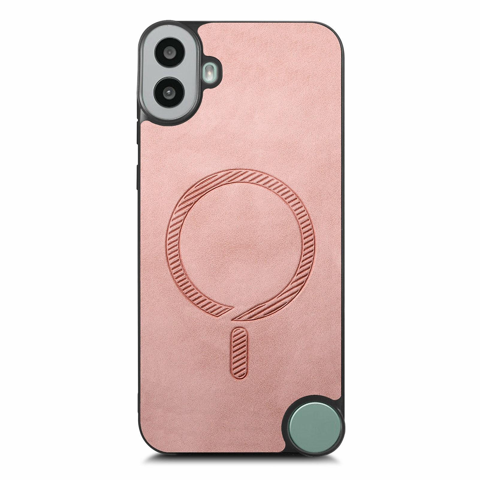 

For Nothing CMF Phone 1 Leather Back Case Compatible with MagSafe Skin-Touch Phone Cover Black