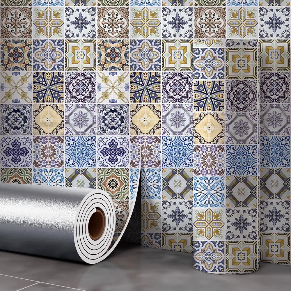 Samoprzylepna Wodoodporna Tapeta z Płytki Marmurowej na Ściany Łazienki