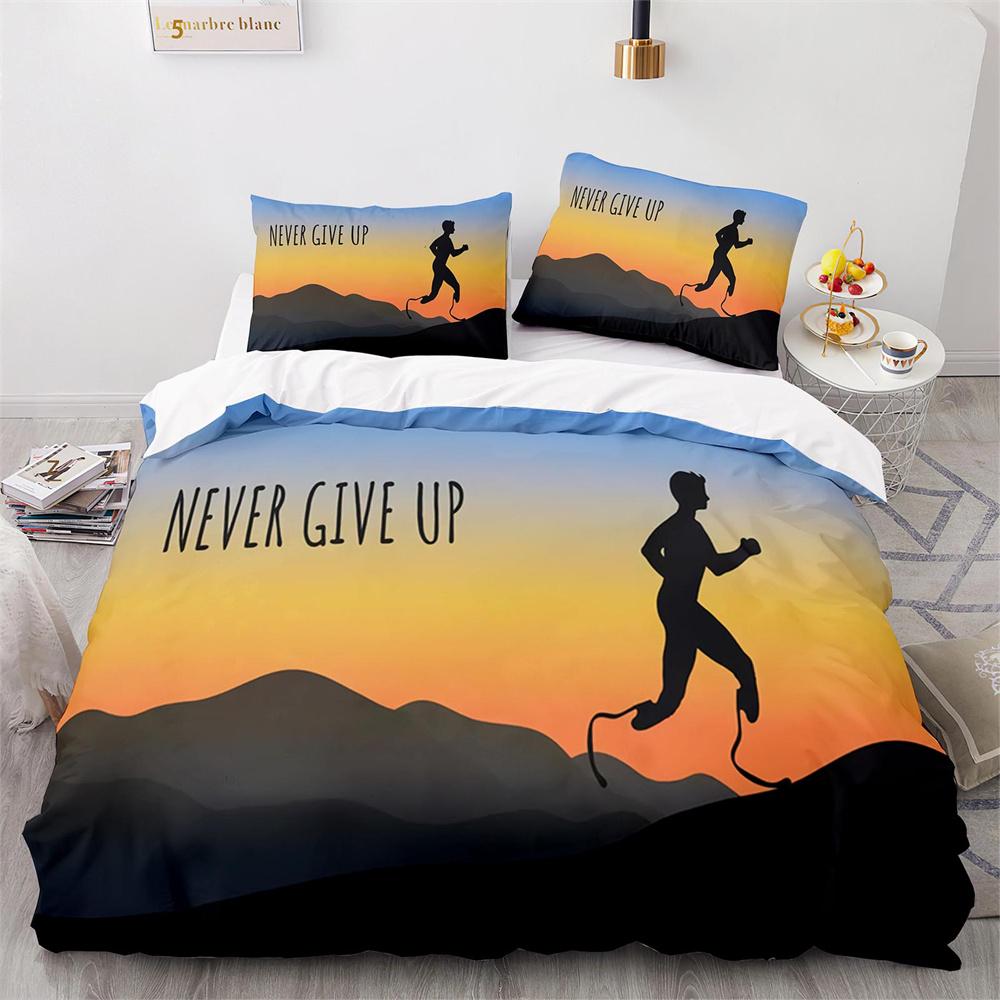 Nigdy się nie poddawaj Tematyczny Zestaw Poszwy na Kołdrę Wzór Białych Chmur Rozmiar King Queen Pokrowiec na Kołdrę Poliestrowy Pokrowiec na Kołdrę Dla Dzieci Nastolatków