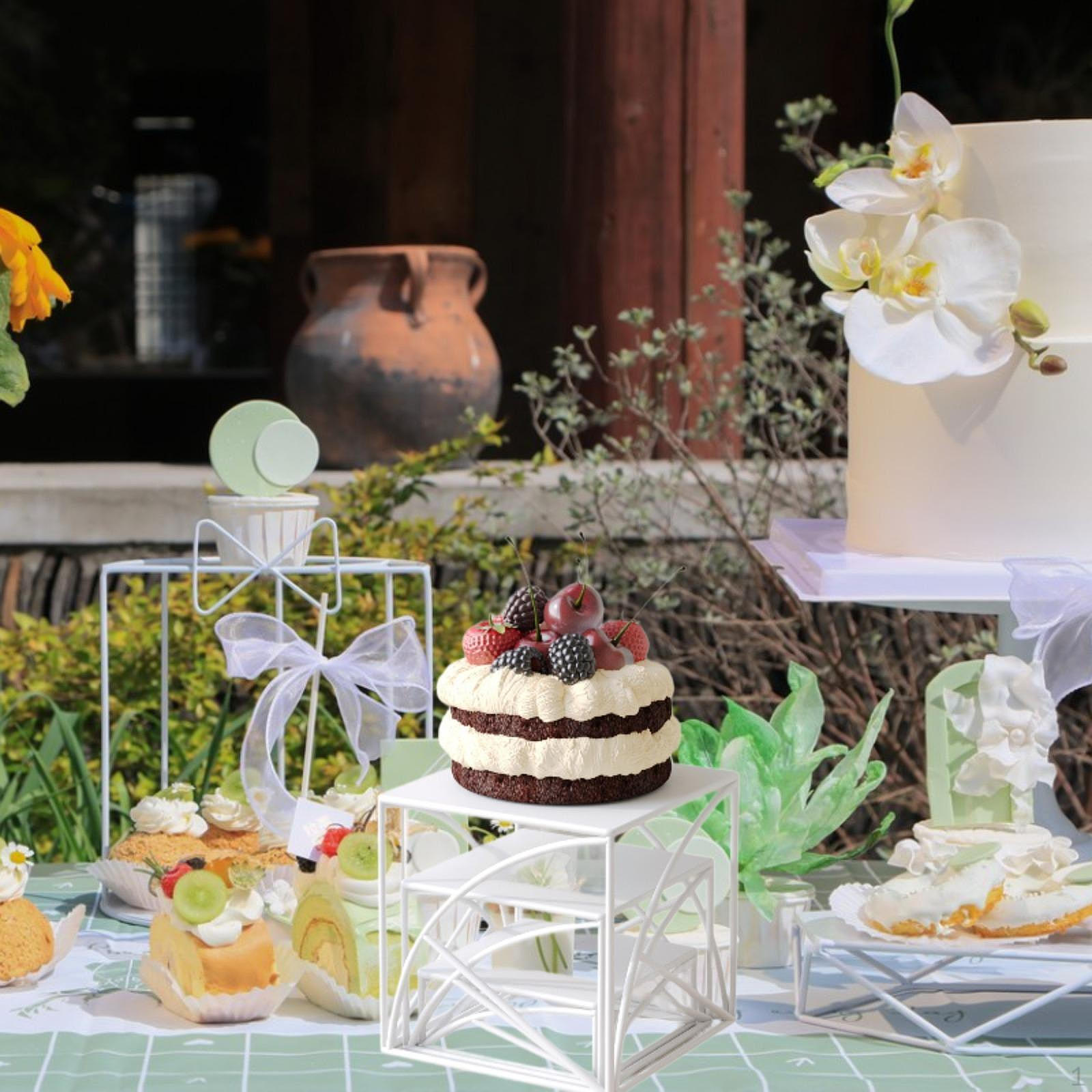 

3 шт. подставки для дисплеев, подставка для кексов, подставка для хранения еды, настольная полка для торта, ювелирные изделия, полка для браслетов для кейтеринга белый