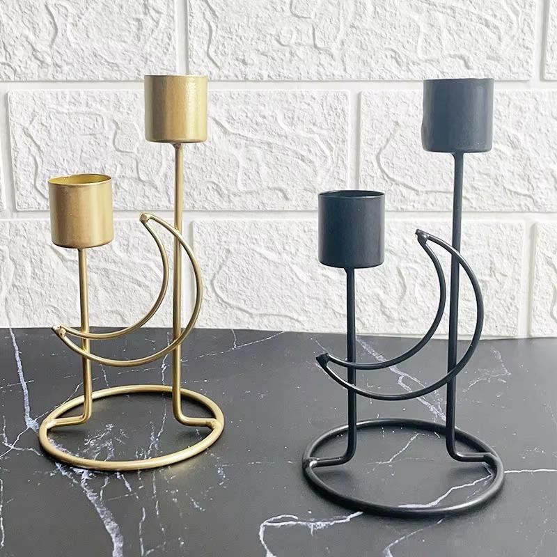 Candle Holder 1pcs Iron Candle Holder Crafts Romantic Candlelight Living Room Bedroom Ornaments Metal Home Decoration