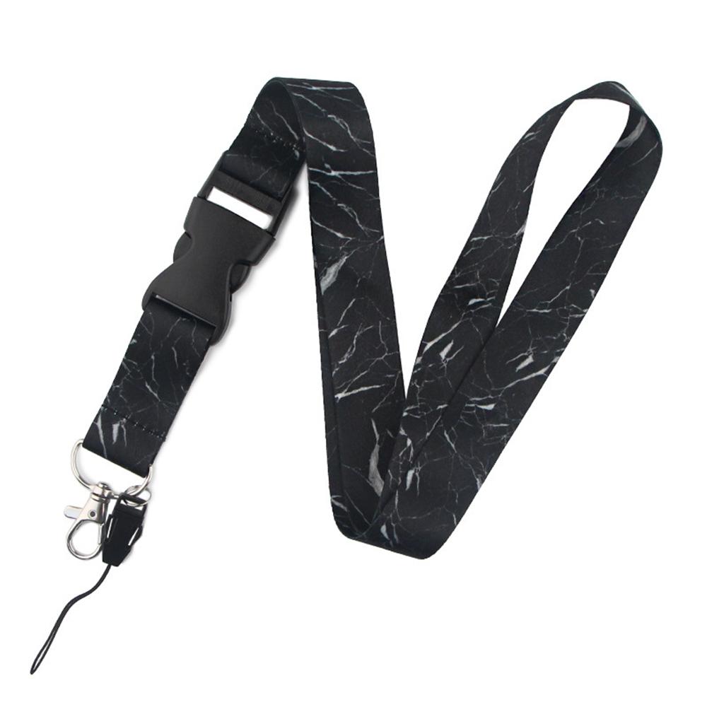 Marble Pattern Phone Lanyard ID Card Holder Neck Strap Mobile Phone Key Chain