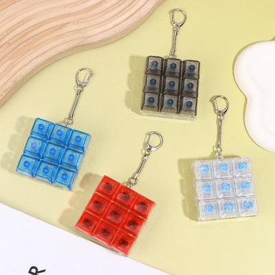 Teclado de Dedo com 9 Teclas Caps Alívio do Estresse Brinquedo Botão Tecla Chaveiro Teclado Mecânico Botão Brinquedos de Alívio do Estresse