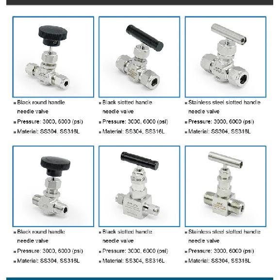 6000PSI Mini Air Needle Valve Stainless Steel Gas NPT Female On/Off 1/8", 1/4", 3/8", 1/2", 3/4"