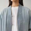 Less Loose Fit Stand Collar Denim Jacket