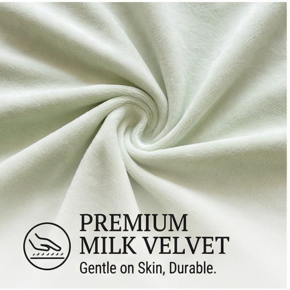 Cremefarbene Stil-Milchfaser-Vierteiliges Set - Klasse A Einfarbig Einfache Tagesdecke - Winter Dickes Baby-Fleece-Bettwäsche-Dreiteiliges Set