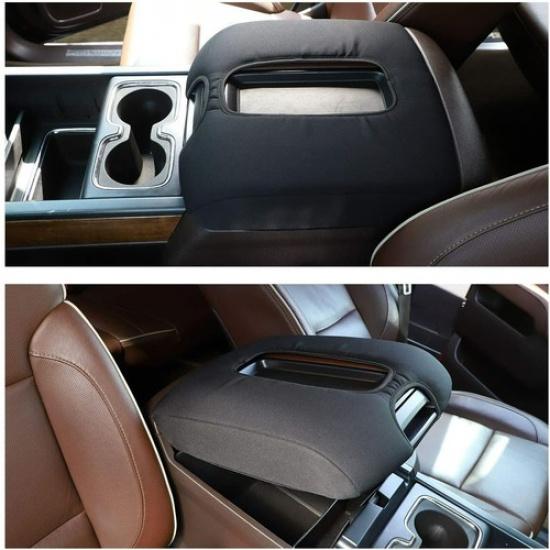 Center Console Armrest Box Cover Soft Pad for Chevrolet Silverado 2014-17 Black
