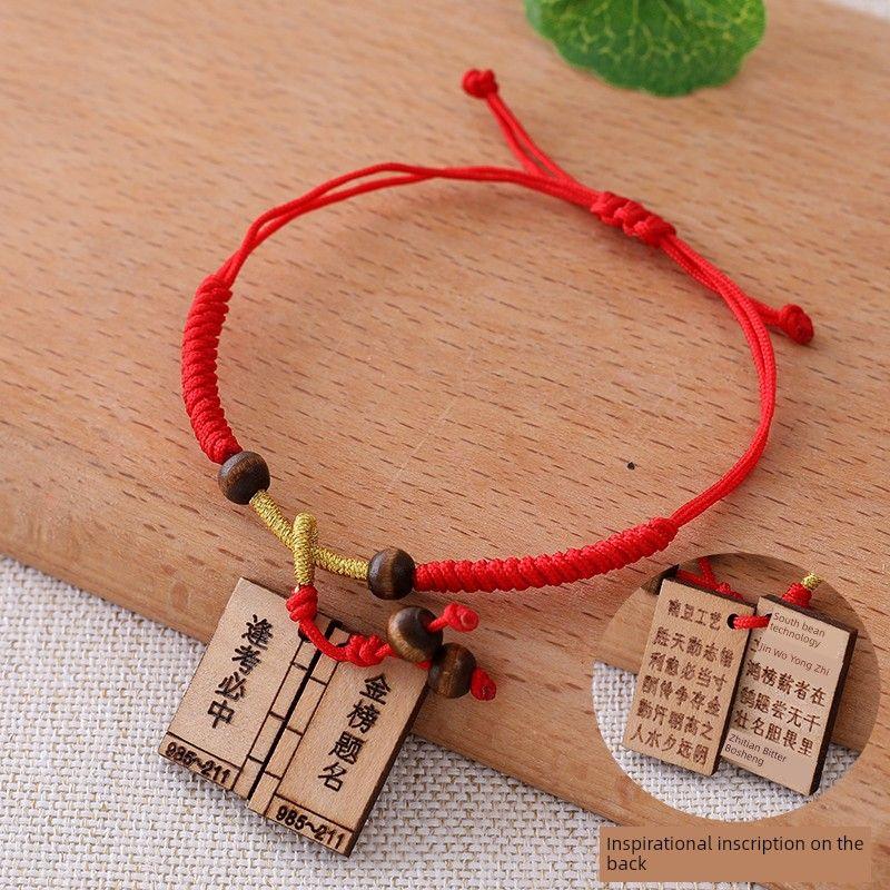 Title Bracelet of the Winning Gold List in the College Entrance Examination for Students, Go Ashore, Cheer up, Red Rope Pass Every Exam Carrying Strap