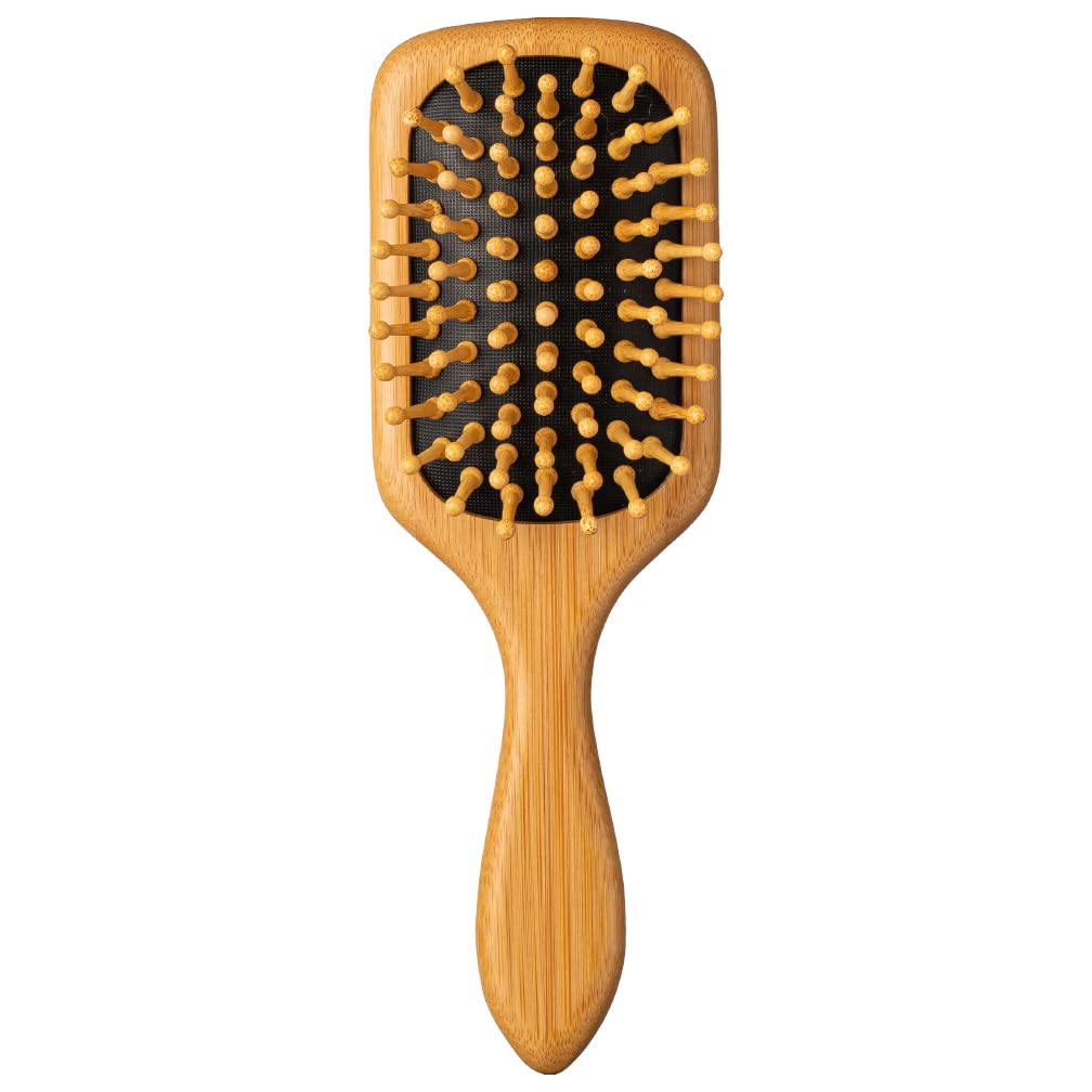 CRAFT ORGANIC Bamboo Paddle Bamboo Hairbrush for Scalp and Lifting Massage Brush, Anti-Static Brushing, Blow-Drying, Massage,