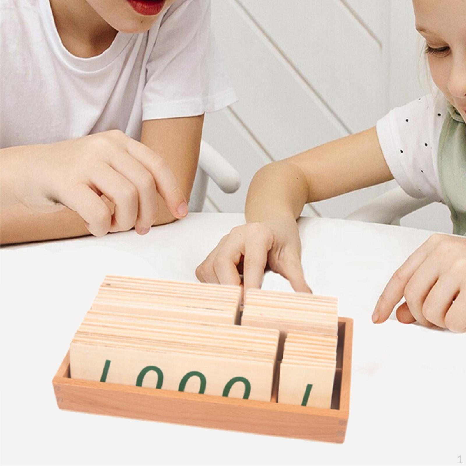 

Математические карточки с числами 1-9000 Обучающие игрушки с коробкой для домашнего детского сада S Wood