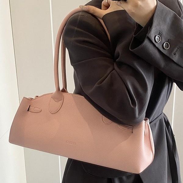 Niche Underarm Bag Women's High-end Shoulder Bag Simple Solid Color Baguette Bag Versatile Tote Bag