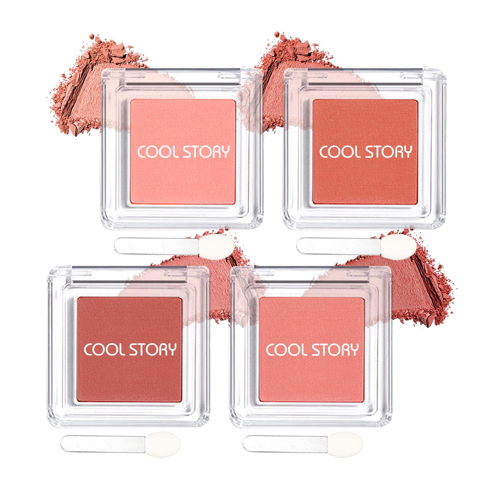 

4 оттенка розового бархатного набора румян Coolstory Matte Natural Brightening Embellish Gas Pigmentation Nude Makeup Rouge Palette