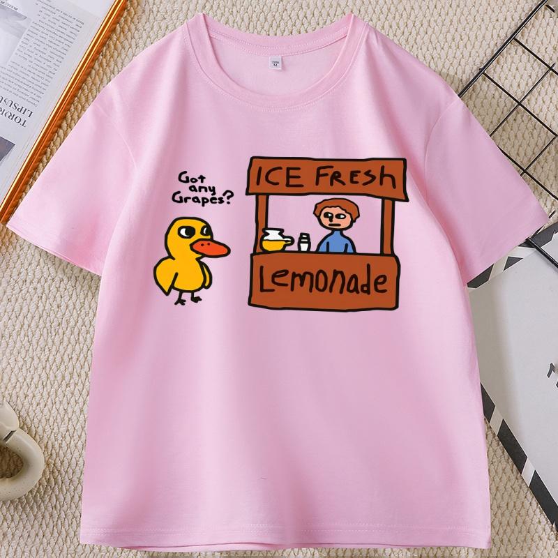 

Got Any Grapes Duck Ice Fresh Lemonade Funny T-Shirt Causal Cotton Short Sleeve Round Neck Tshirt The Duck Song T-Shirts Clothes M рожевий