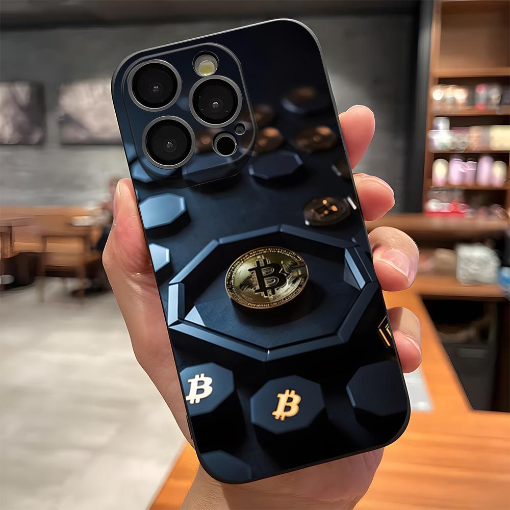 Luxury Bitcoin Phone Case For IPhone 17 Pro Max 15 Pro 16 14 Plus 12 13 Mini 11 Pro Shockproof Soft Cover